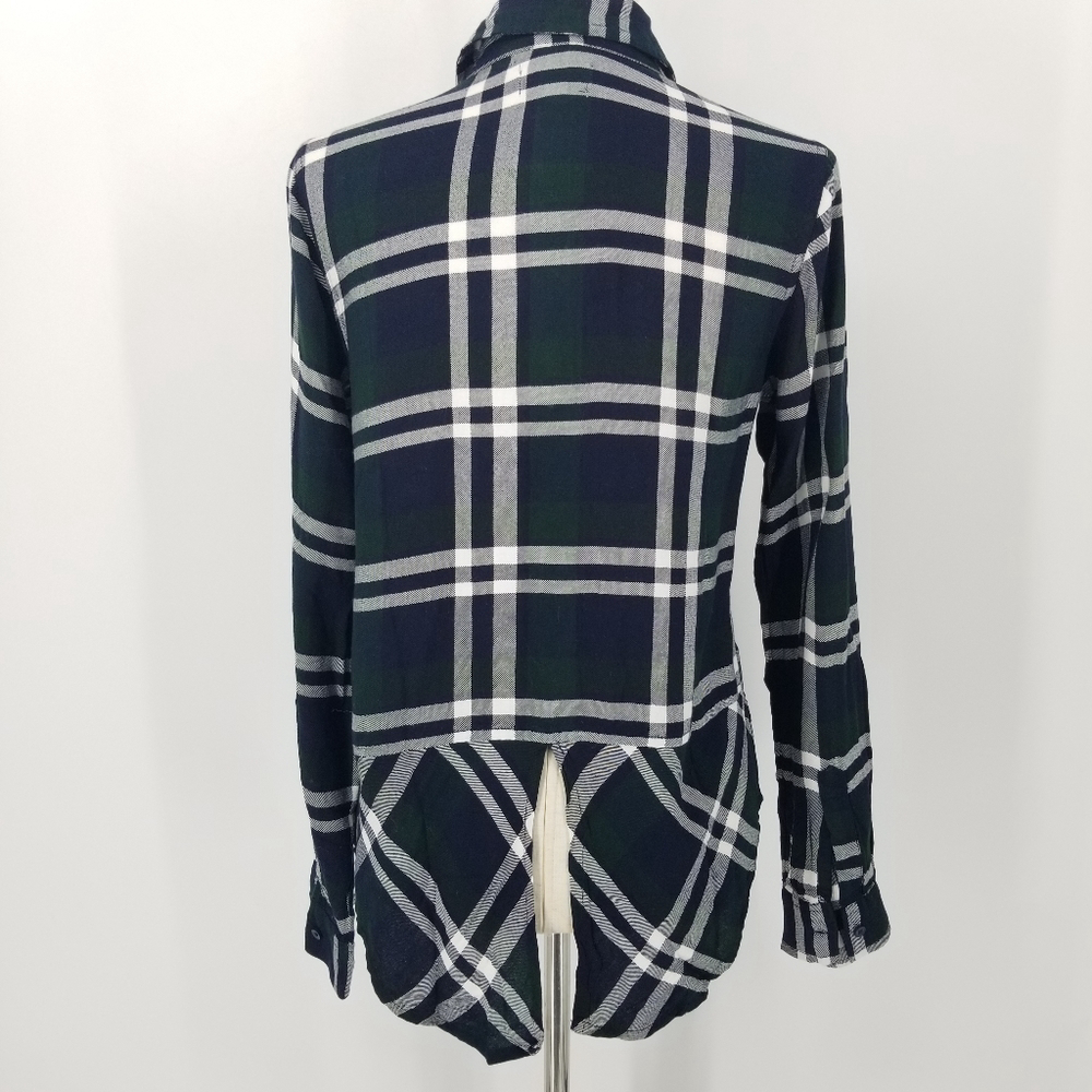 Lucky Brand Casial Navy Plaid Button-Up Shirt Size Small NWT
